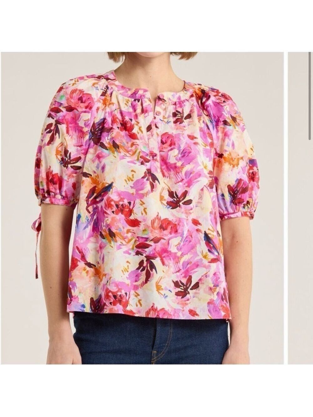 Ulla Johnson Azalea Floral Puff Sleeve Top NWT Size 4 Size 6